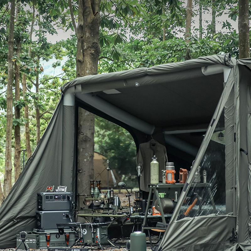 Oppustelig telt camping udendørs militær stil