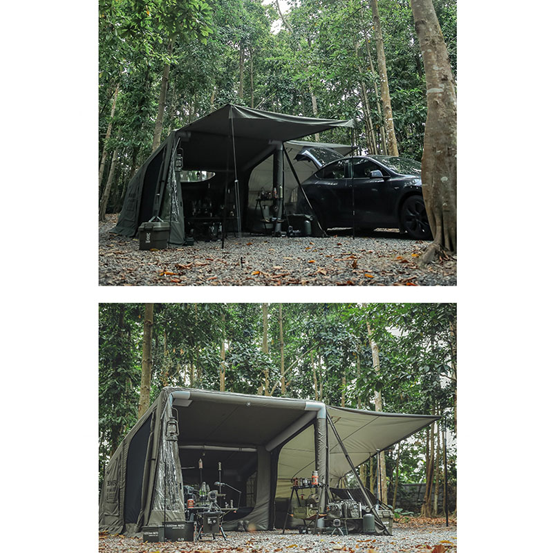 Oppustelig telt camping udendørs militær stil