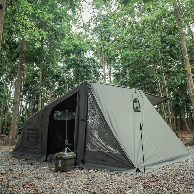 Oppustelig telt camping udendørs militær stil