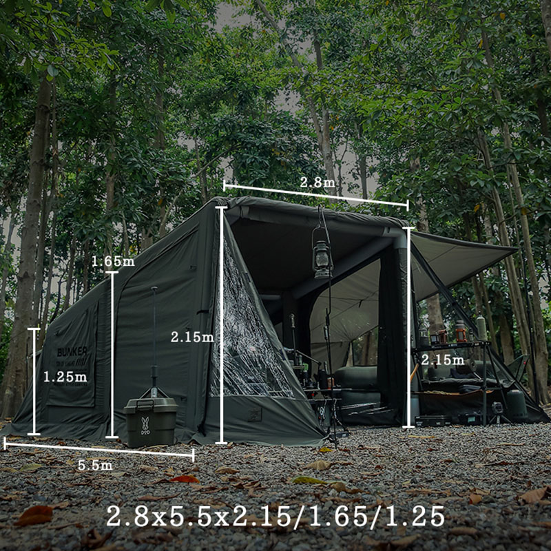 Oppustelig telt camping udendørs militær stil