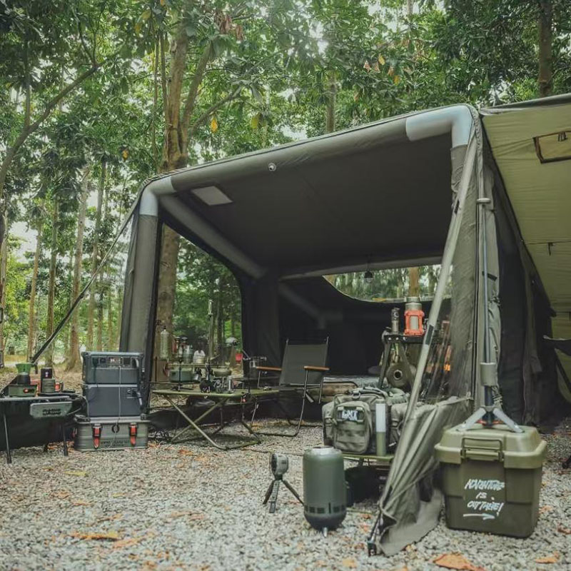 Oppustelig telt camping udendørs militær stil